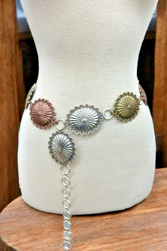Tri Tone Concho Link Belt
