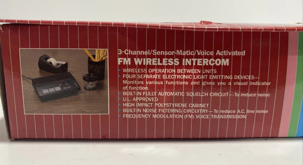 Midland 3 Station-sensor Matic-Voice Activated-Fm Wireless Intercom-New