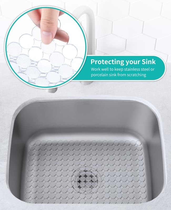 Bligli 2-Pack Kitchen Sink Mat: PVC Adjustable Sink Protector | Sink liner Pad |