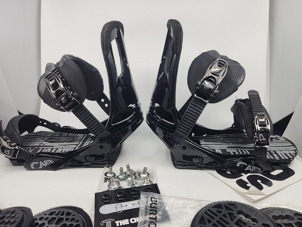 Burton Cartel Flex Snowboard Bindings Small Black Complete w/ Hardware