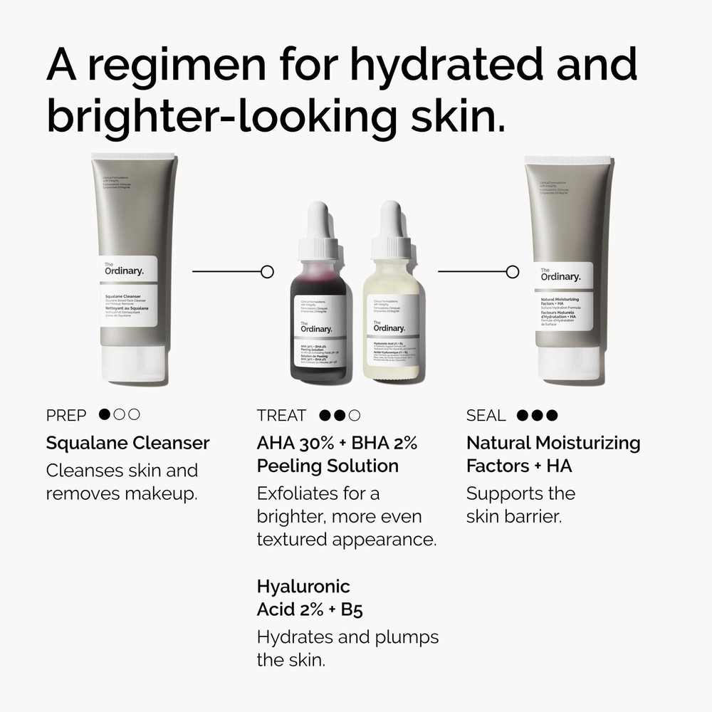 The Ordinary AHA 30% + BHA 2% Peeling Solution, Advanced Exfoliating Peel for...