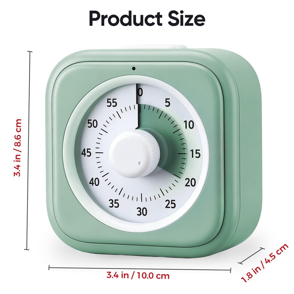 60 Minute Visual Timer for Kids, Silent Countdown Clock, Time Management Tool...