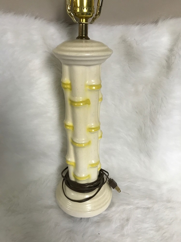 MCM Mid Century Modern Ceramic Bamboo Lamp
