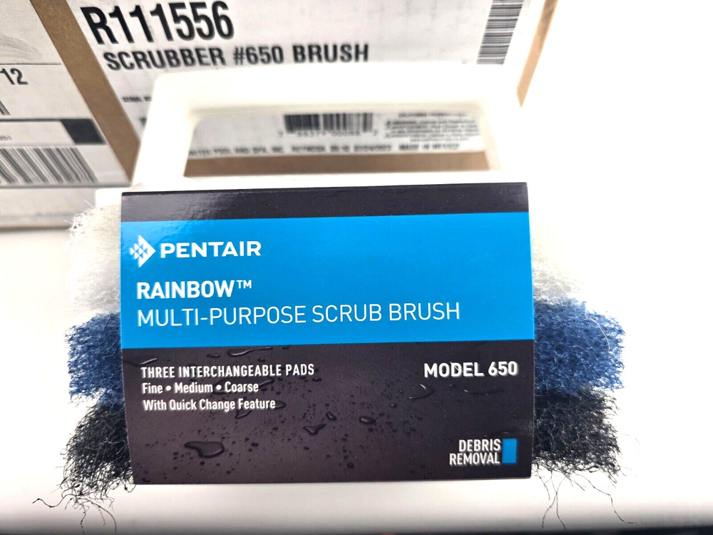 Pentair R111556 650 Multi-Purpose Scrub Brush with 3 Interchangeable Pad