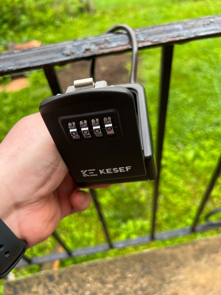 4 Digit Combination Security Lock Box 5 Keys Waterproof Black - Flexible Latch