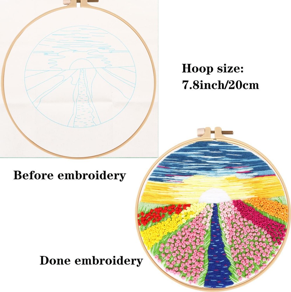 Tcbasrt 4Pack Embroidery Starters Kit with Pattern for Small, Multicolor