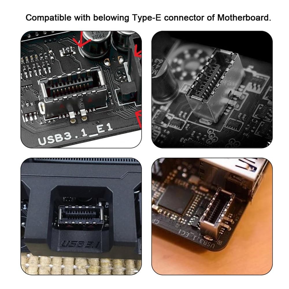 USB 3.1 TypeE Front Panel Header to 9pin Motherboard HUB Adapter Port Set