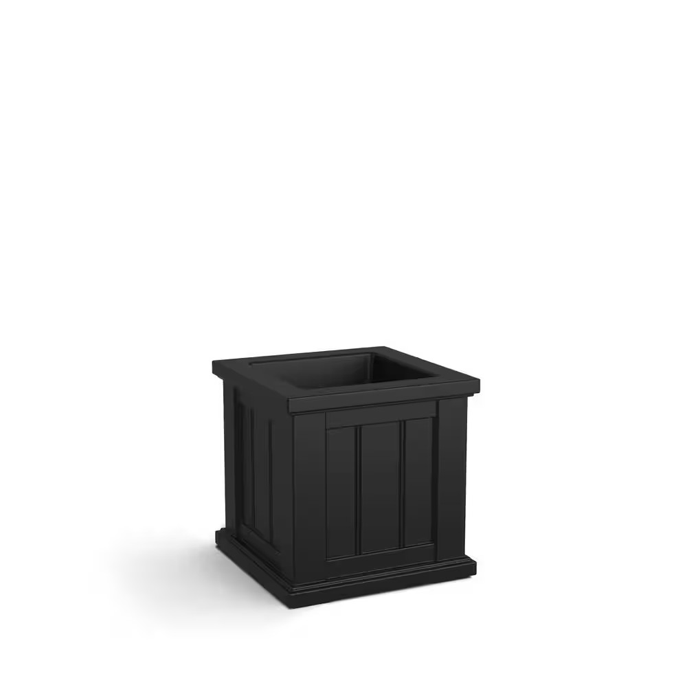 Cape Cod 14 In. Square Self-Watering Black Polyethylene Planter