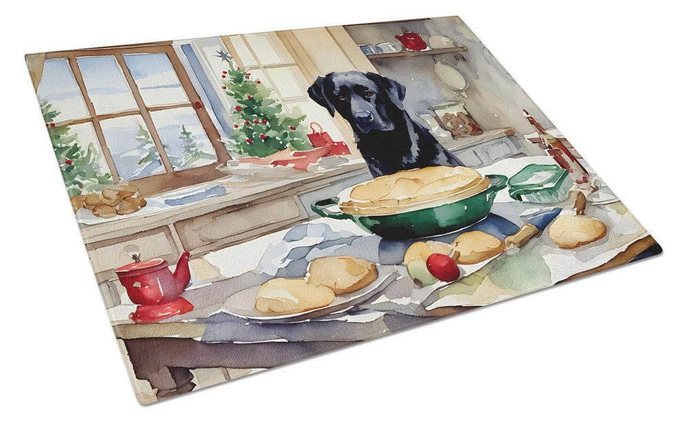 NEW Labrador Retriever Christmas Cookies Glass Cutting Board Decorative