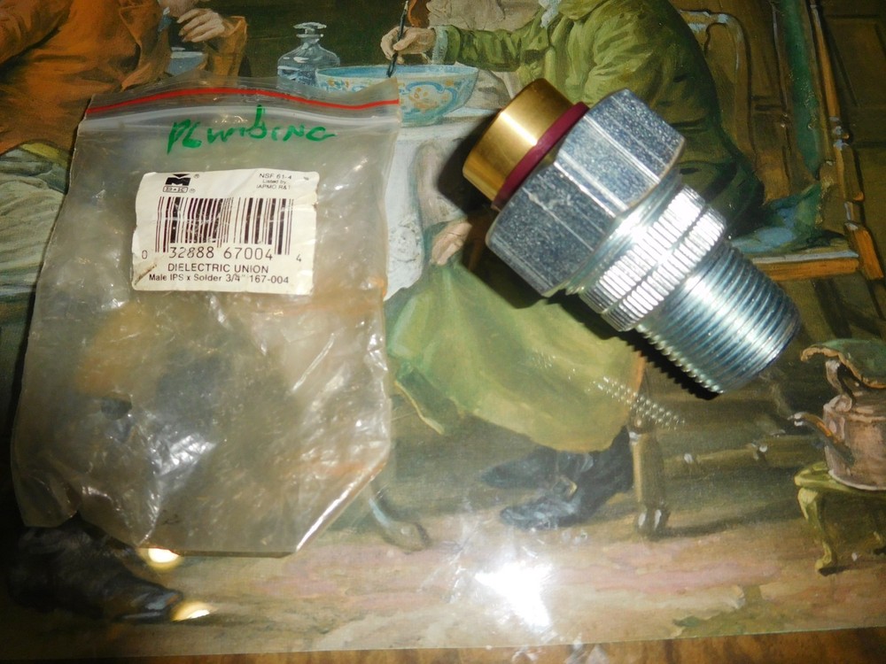 Dielectric Bridging Union Solder 3/4" Male IPS NSF 61-4 Connector Water Heater