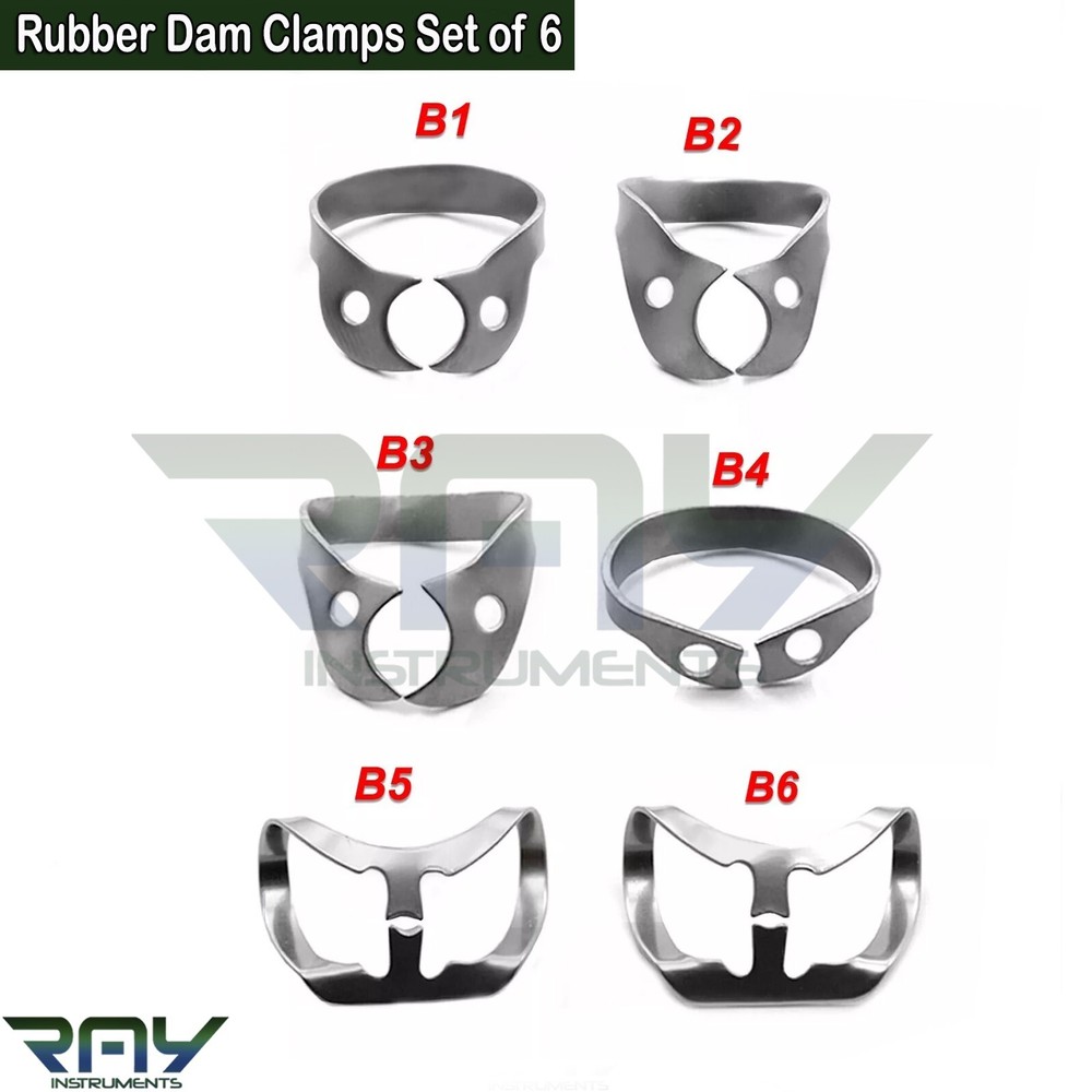 Brinker Rubber Dam Restorative Universal Clamps B1 B2 B3 B4 B5 B6 Dentist Tools