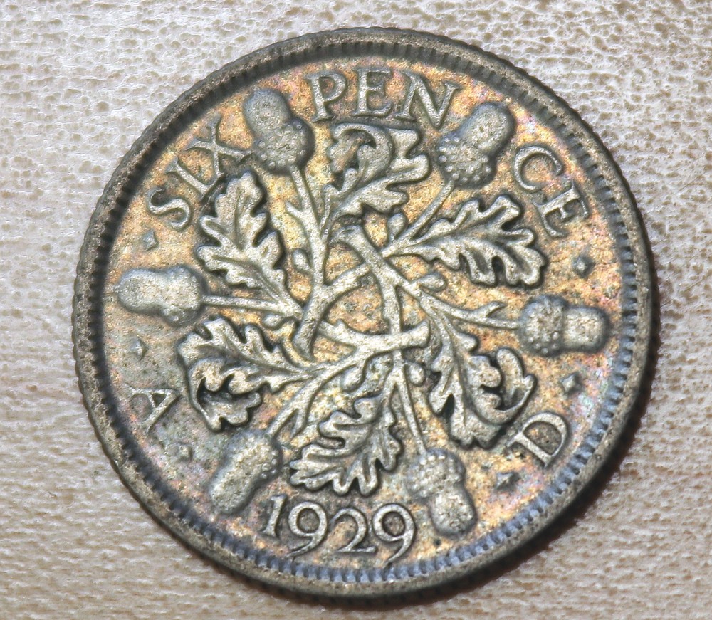 1929 Great Britain 6 Pence Silver