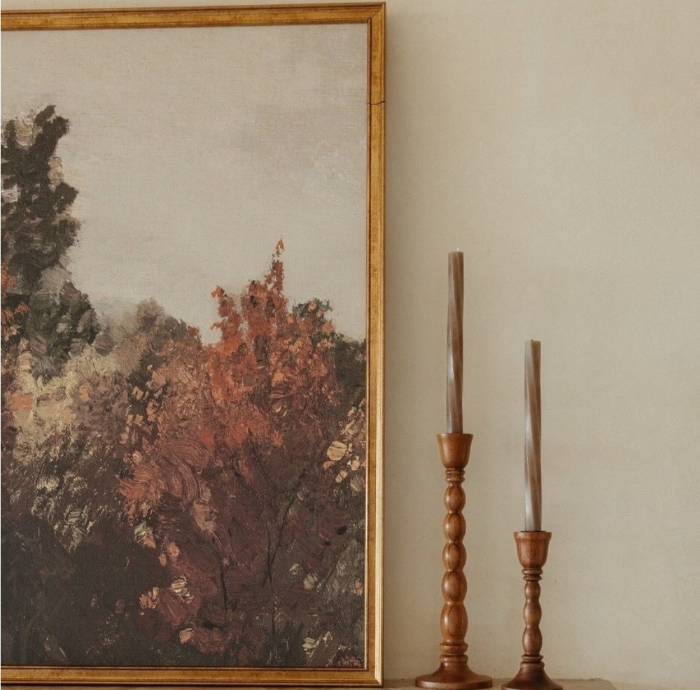 Rustic Wood Candlestick Set (2-Piece)