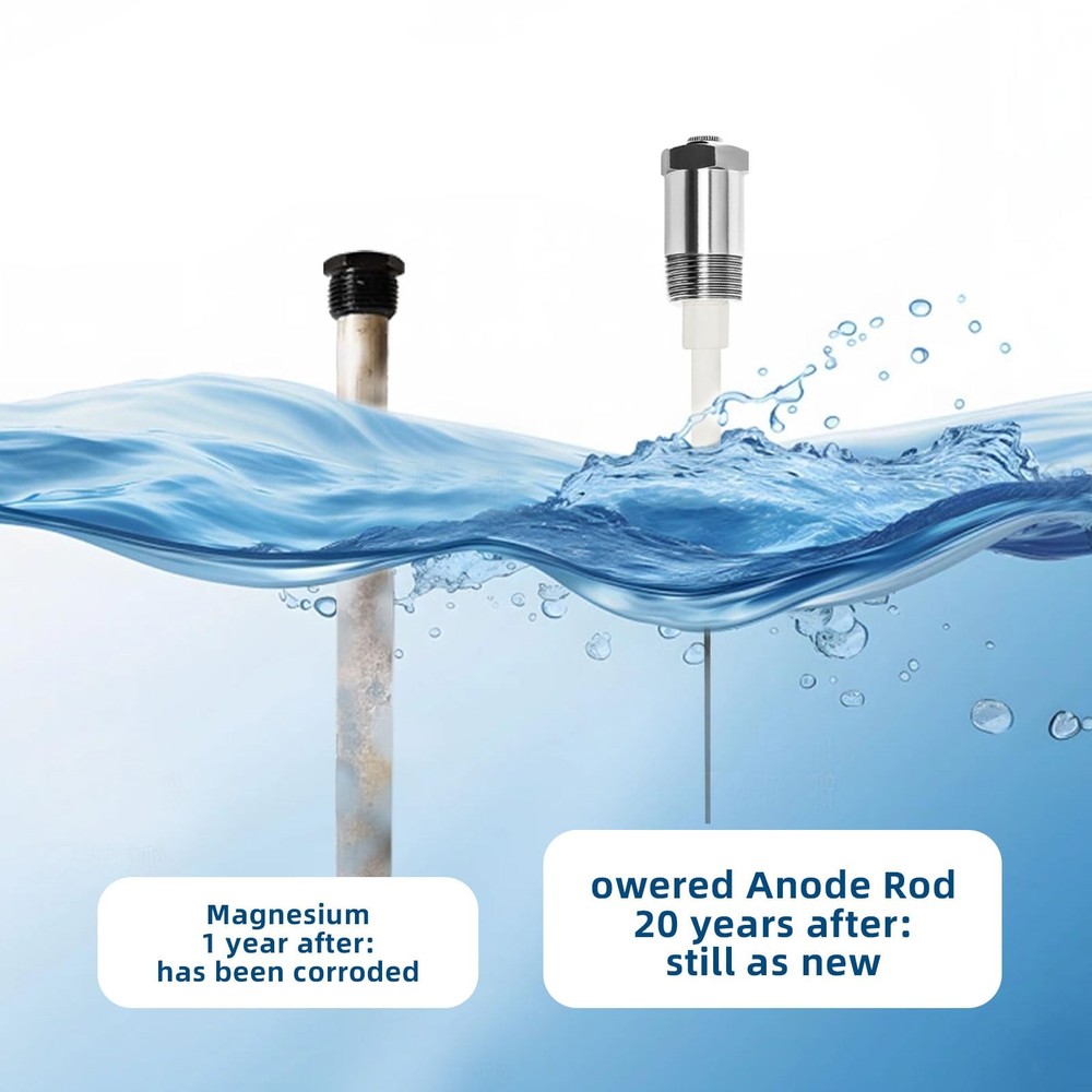 Powered Anode Rod for Water Heater, Electric Anode Rod to Eliminate Rotten Eg...
