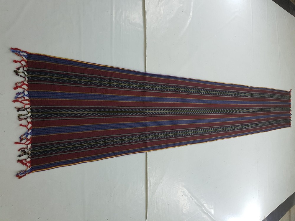 Vintage Handwoven Geometric Pattern Table Runner 162x24 inches