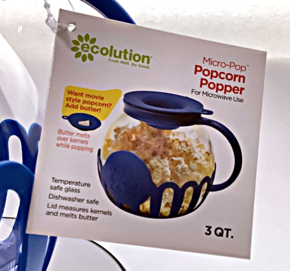 Ecolution Micro-Pop Microwave Popcorn Popper 3 Quart Dark Blue