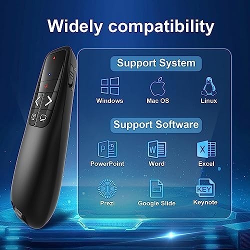 USB Wireless Presenter PPT Remote Laser Pointer For Laptop Mac,Computer latest