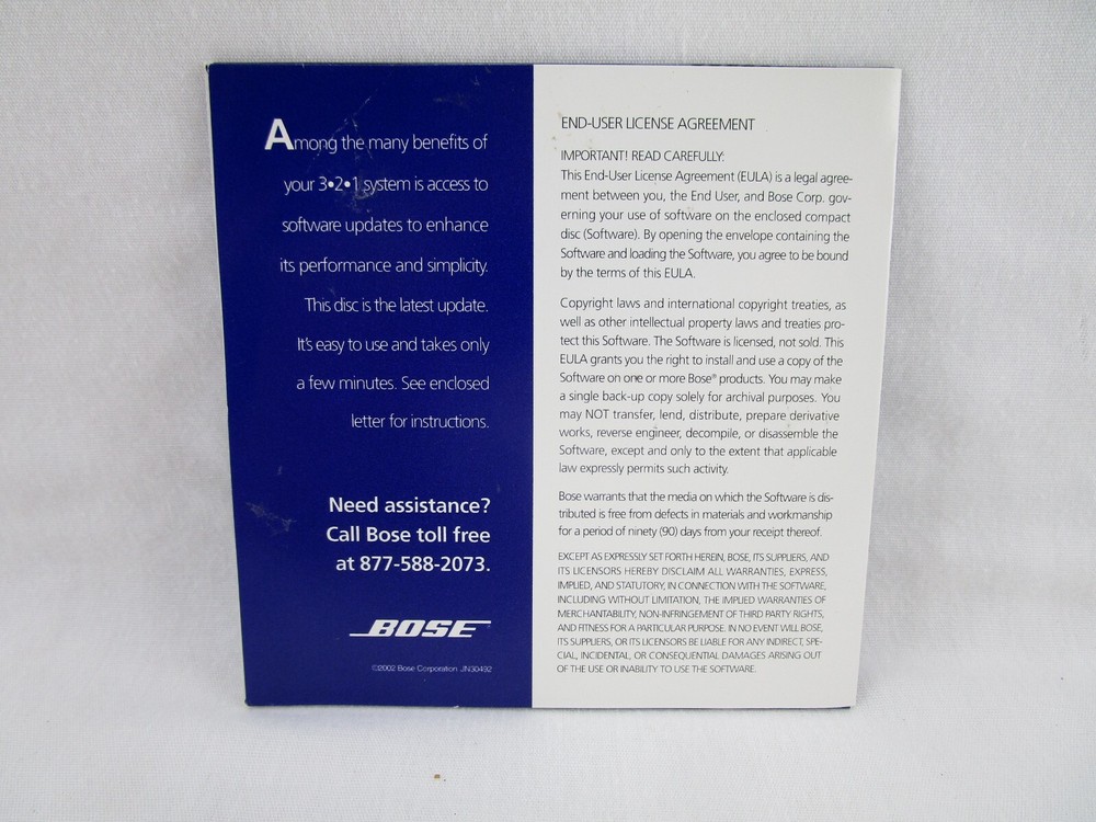 Bose AV 321 Media Center Update Disc Original OEM