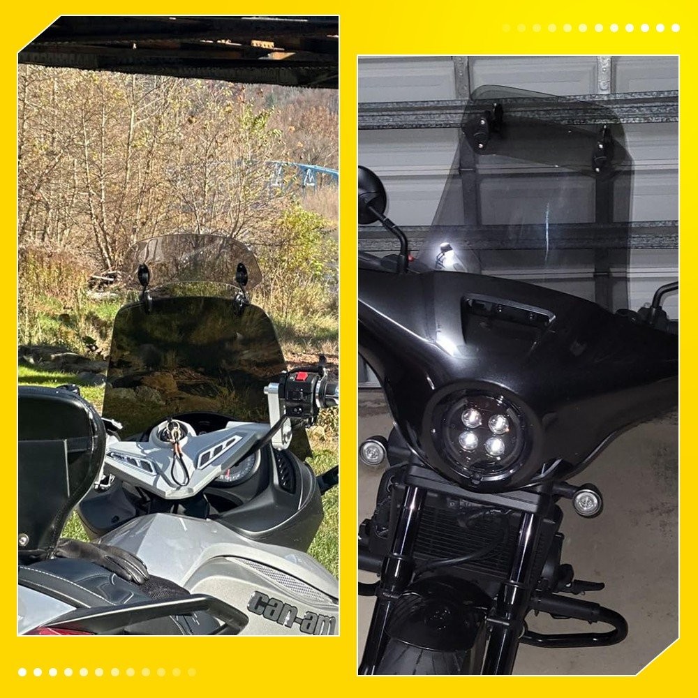 Universal Motorcycle Wind Windshield Screen Deflector Extension Spoiler Clip On