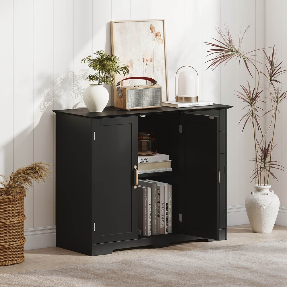 40" Sideboard Buffet Cabinet Modern Kitchen Storage Organizer with 2 Drawers