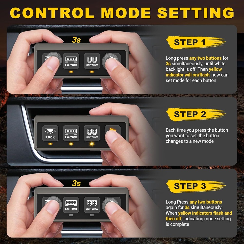 MICTUNING LED Wireless Switch Panel 4/6/8/12 Gang Remote/APP Control Circuit Box