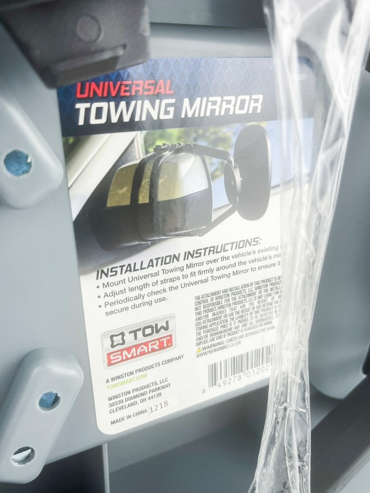 Universal Towing Mirrors Tow Smart Extra Large Mirror Adjustable Straps