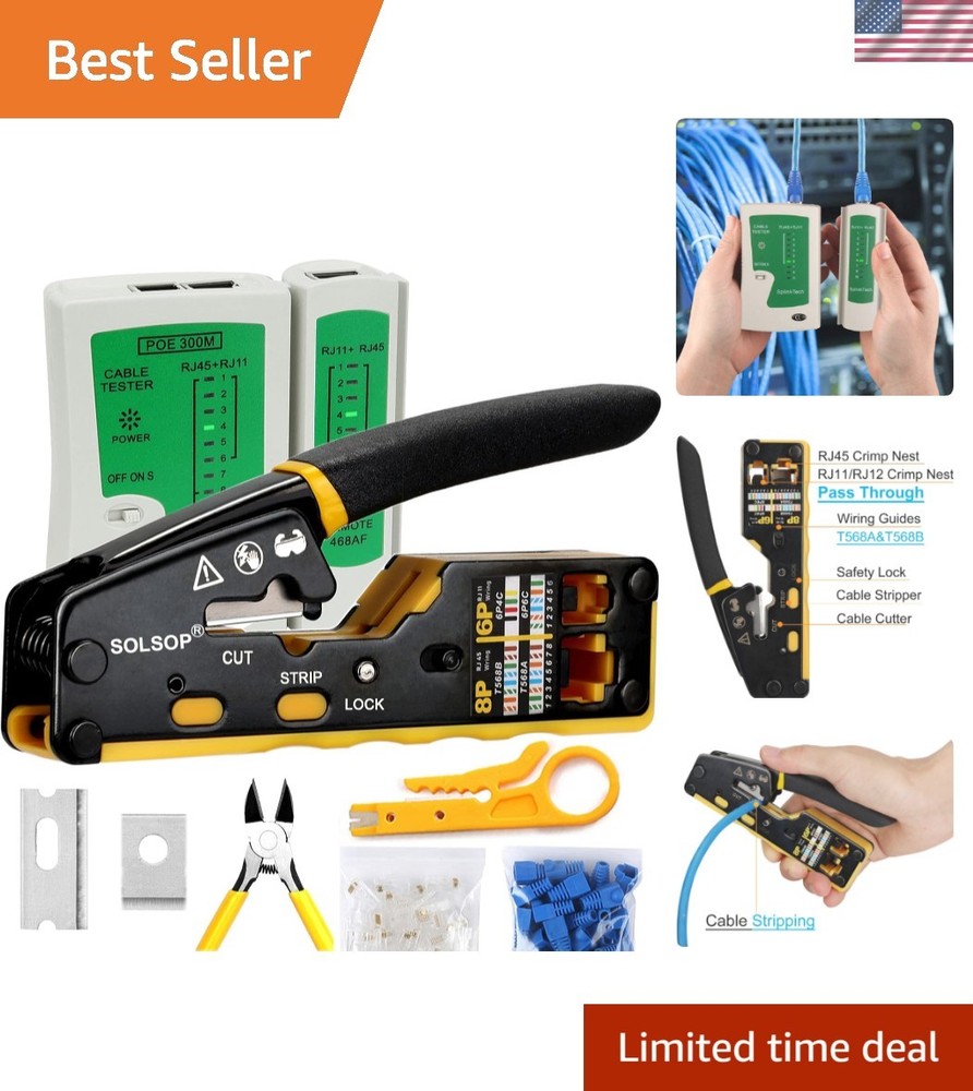 Efficient and Reliable RJ45 Crimp Tool Kit for Networking & Data Applications