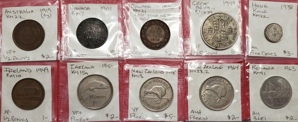 10pc Assorted World Coin Lot~Must See!