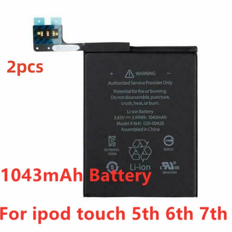 2pcs Replacement Internal Battery for iPod Touch 5th 6th 7th Generation 1043mAh