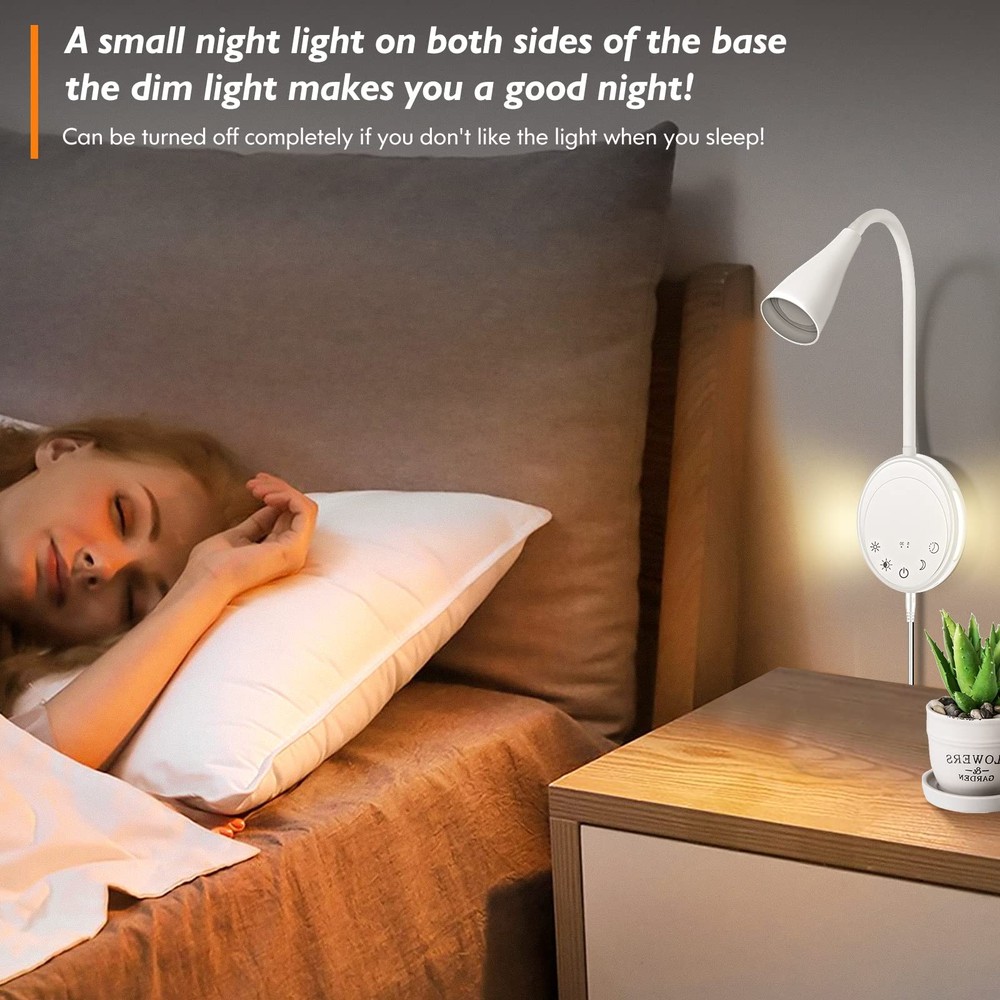LED Wall Mounted Reading Light, Book Light for Reading in Bed with Touch Cont...