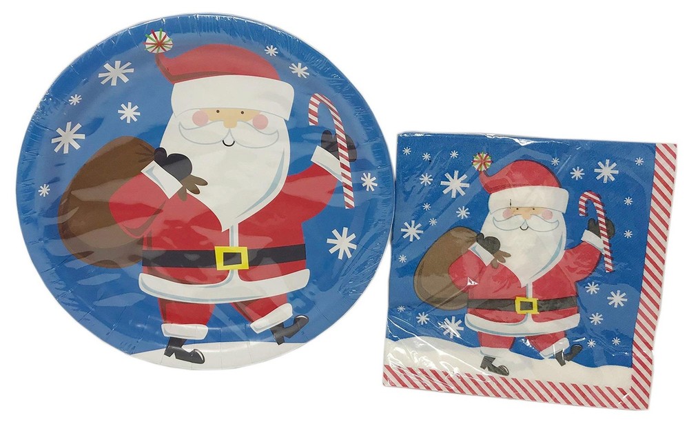 Santa Paper Plate Party Pack