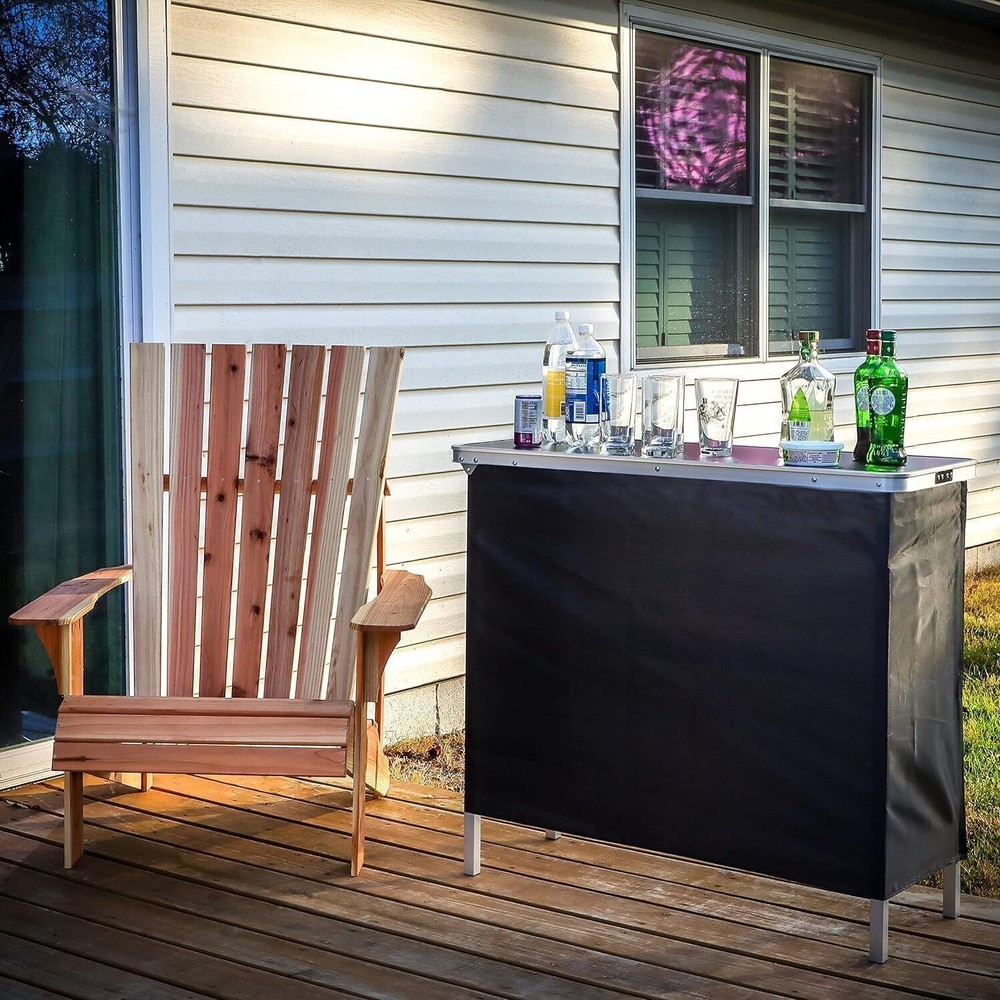 Collapsible Bar Console Table Shelf Portable Patio Kitchen Table With Carry Case