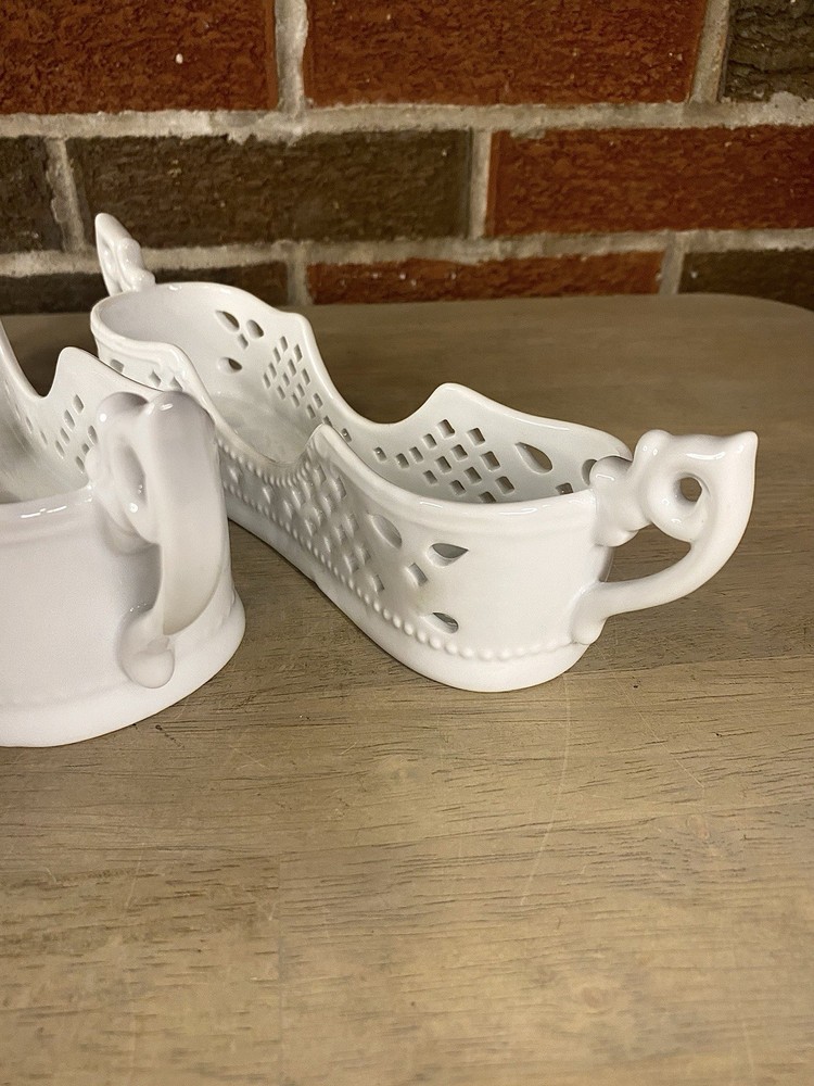 Mikasa Manchester Pattern Porcelain White Buffet Flatware Silverware Holders 4pc