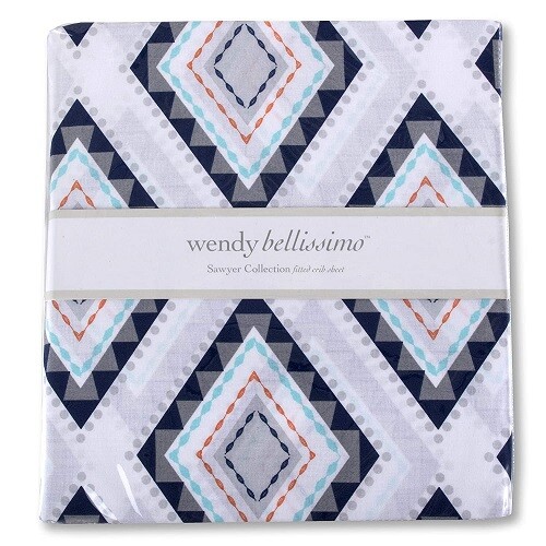 Wendy Bellissimo Sawyer Collection 7Pc Crib Bedding Set Include Sheets/Blanket