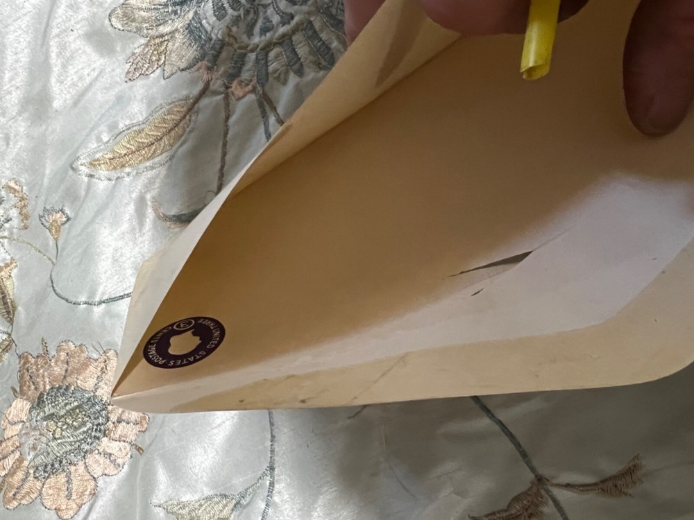 error franked envelope with 2 cent washington stamped on the inside of envelope