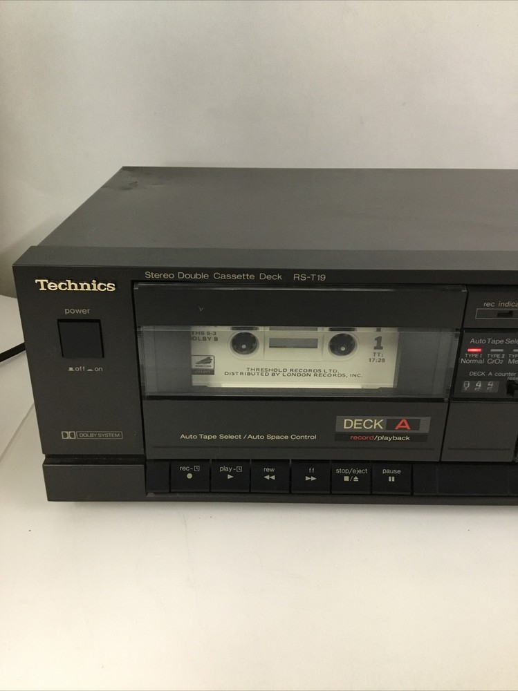 Technics Stereo Double Cassette Deck Player RS-T19 - Tested Working READ DESC!