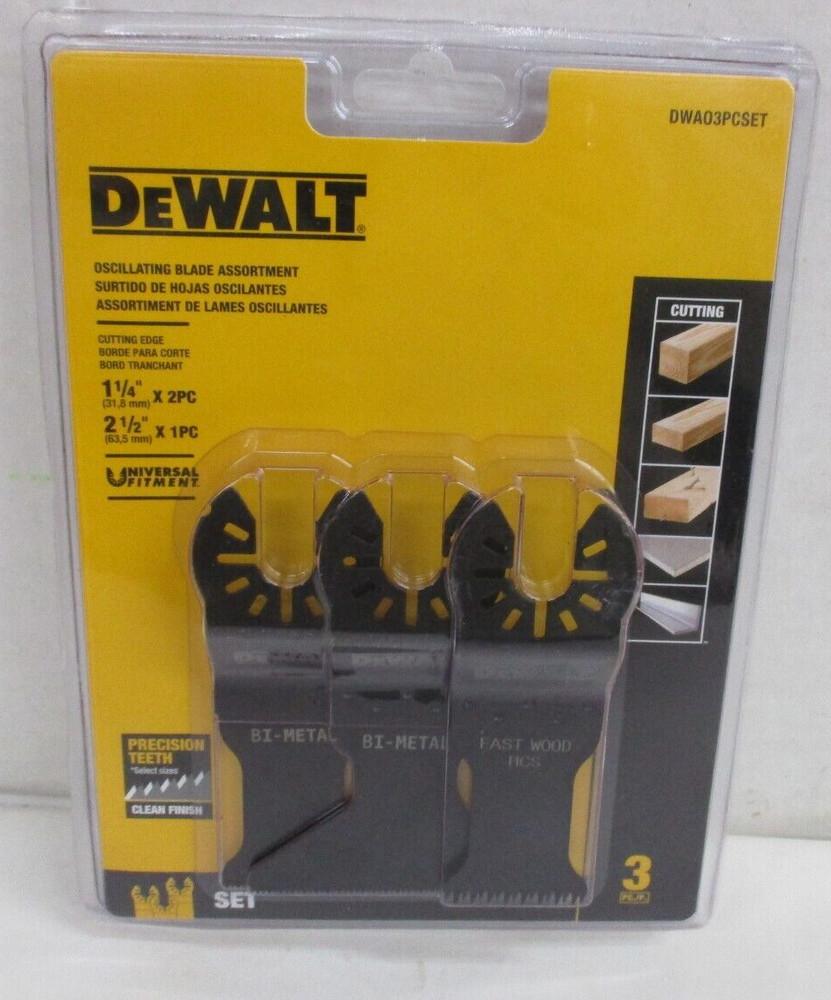 DeWALT 3pc Oscillating Blade Assortment DWA03PCSET