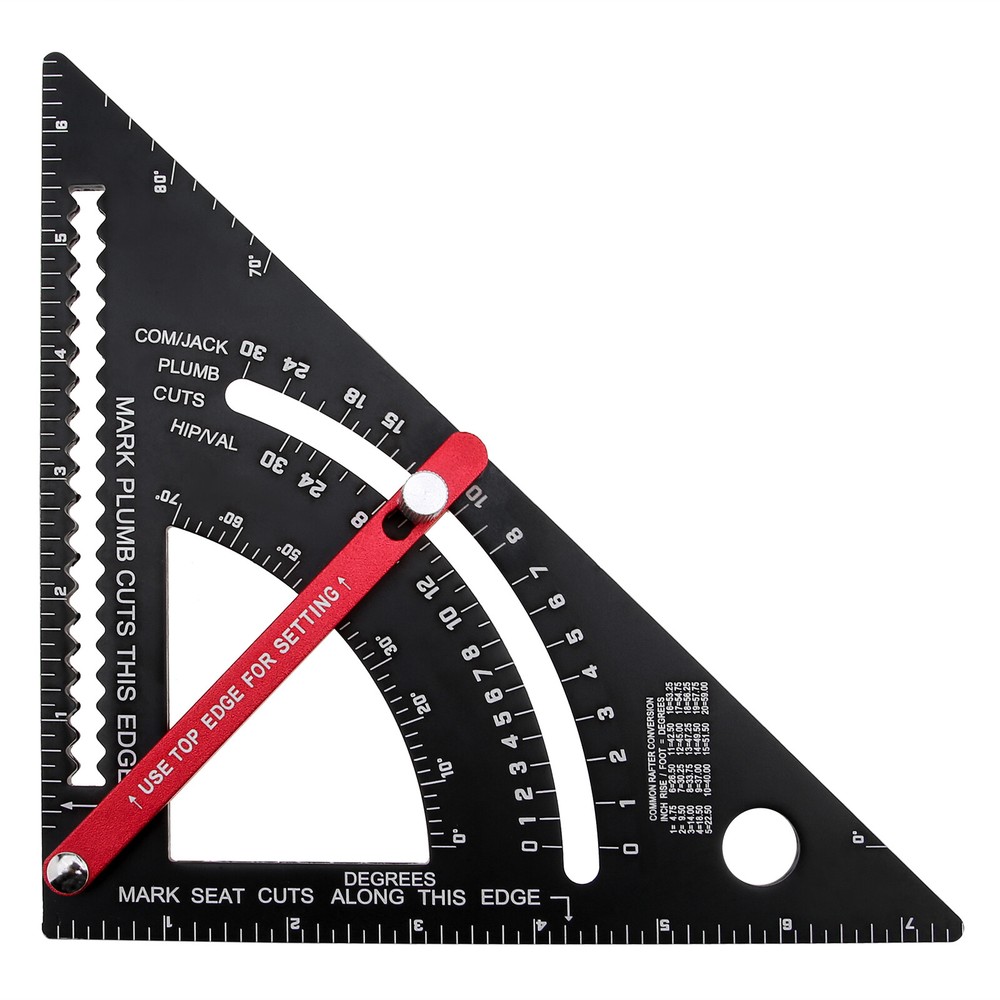 7 Inch Adjustable Angle Triangle Ruler with Adjustable Rod Woodworking Tool US