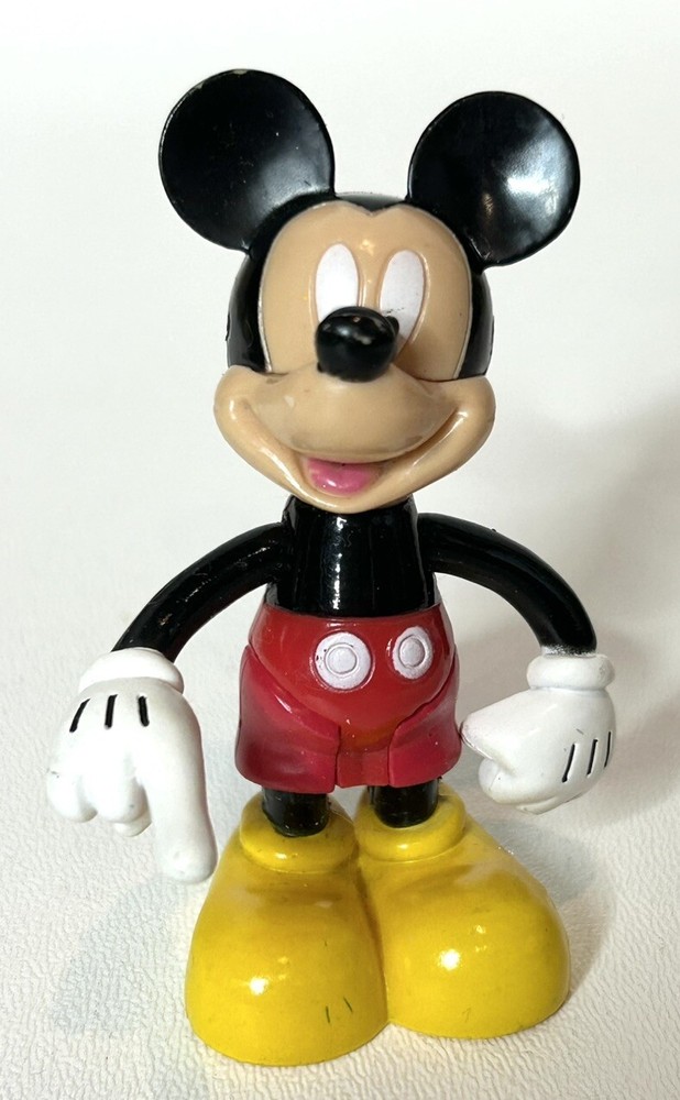 Disney 3” Mickey Mouse Moveable Arms Posable Plastic Figure