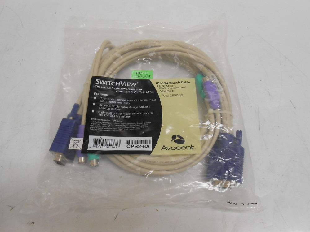 AVOCENT CPS2-6A 6' PS2/PS2/VGA KVM SWITCHING CABLE NEW