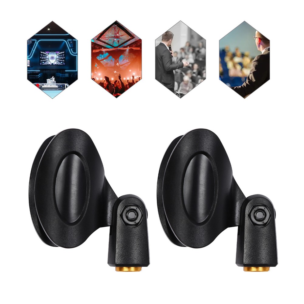 2pcs Universal Microphone Clips Black Microphone Mic Clip Holders