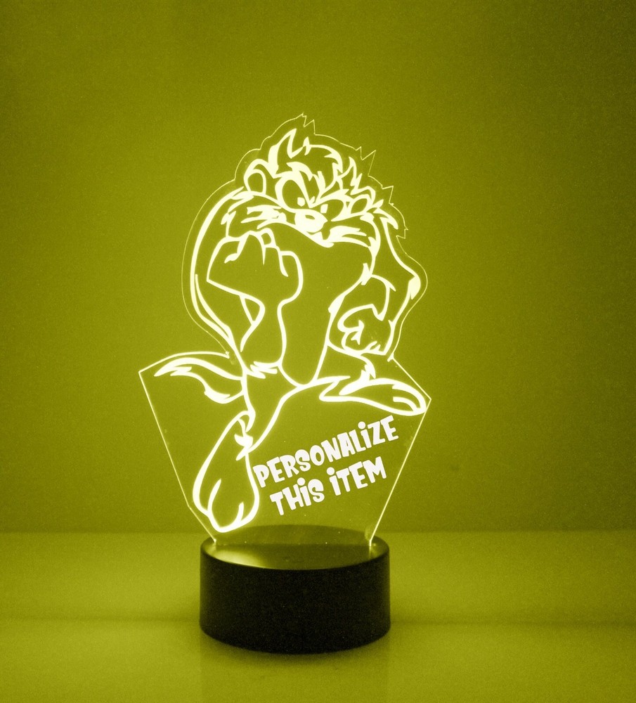 Taz Light Up, Personalized FREE, LED Night Light Lamp + Remote, Tasmanian Devil
