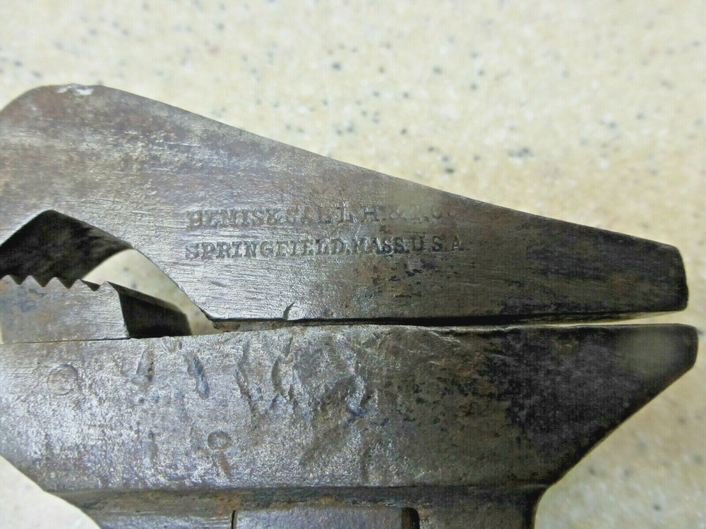 Vintage Wood Handle Monkey Pipe Wrench