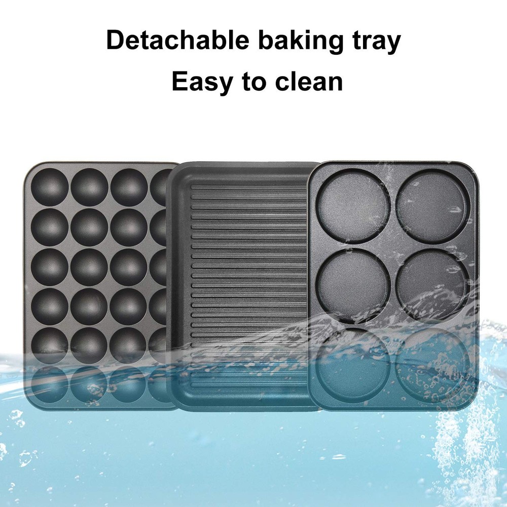 Multifunction Nonstick Baking Maker with 3 Interchangeable Baking Plates for ...