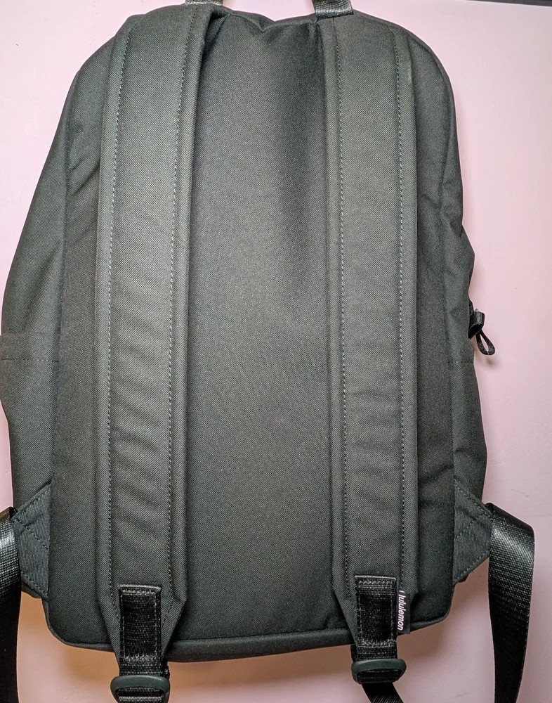 Lululemon Green Solid 21" Backpack Adjustable Straps Front Zipper Pocket