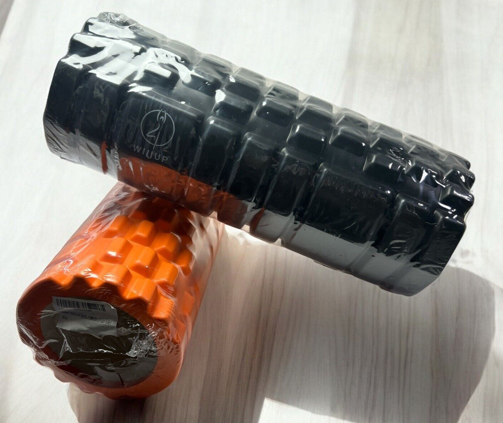 2Pack Foam Roller for Deep Tissue Massager Muscle Trigger Point Blk/Org 13''X5''