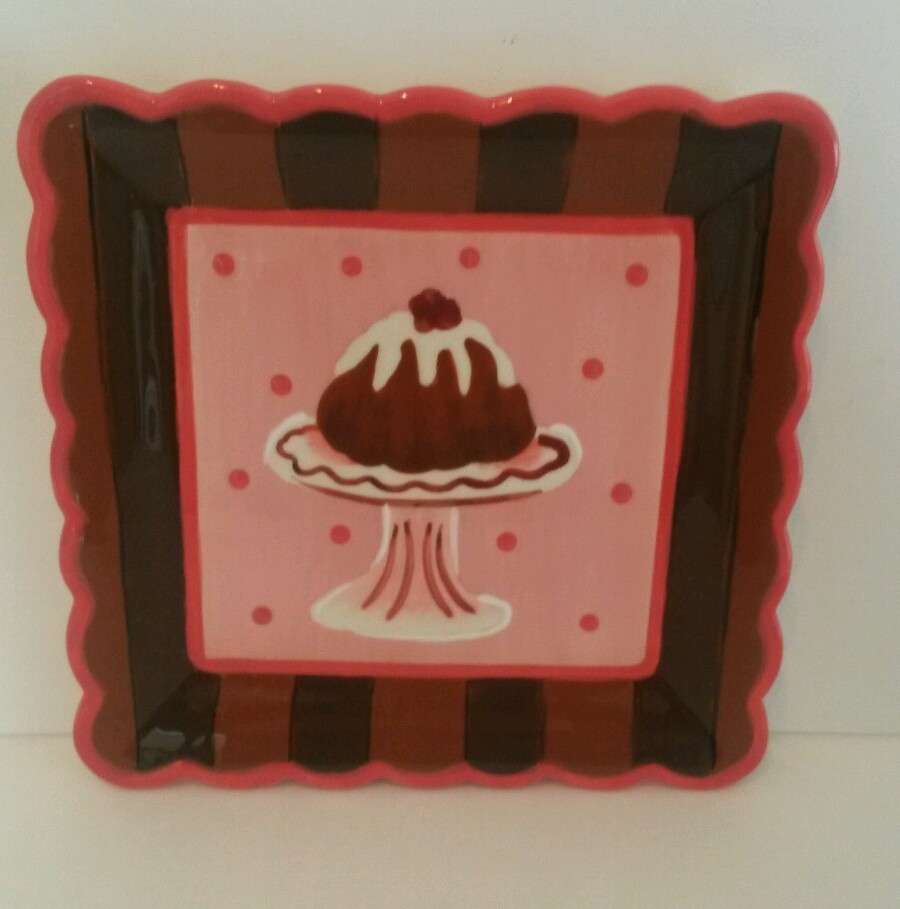 Cake plate or Wall decor ceramic cake plate 8" GORGEOUS! !