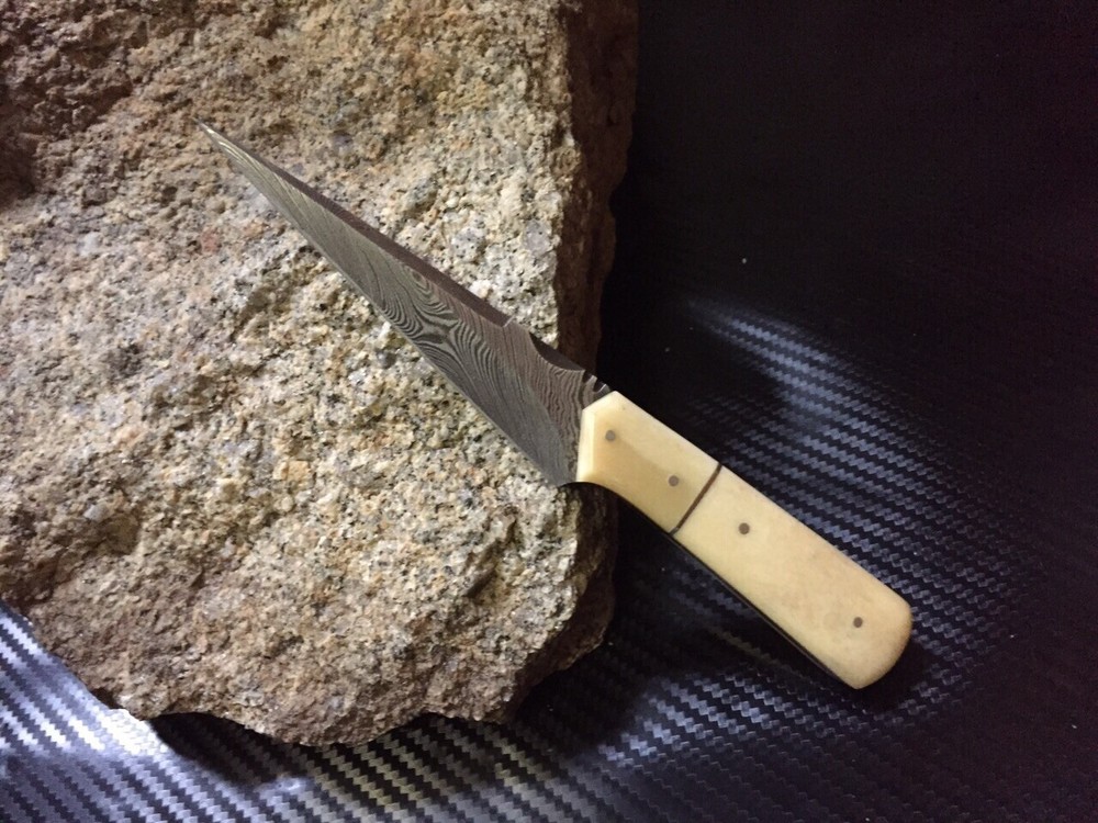 Handmade custom damascus Skinner KNIFE With Real Camel Bone 8 Inches