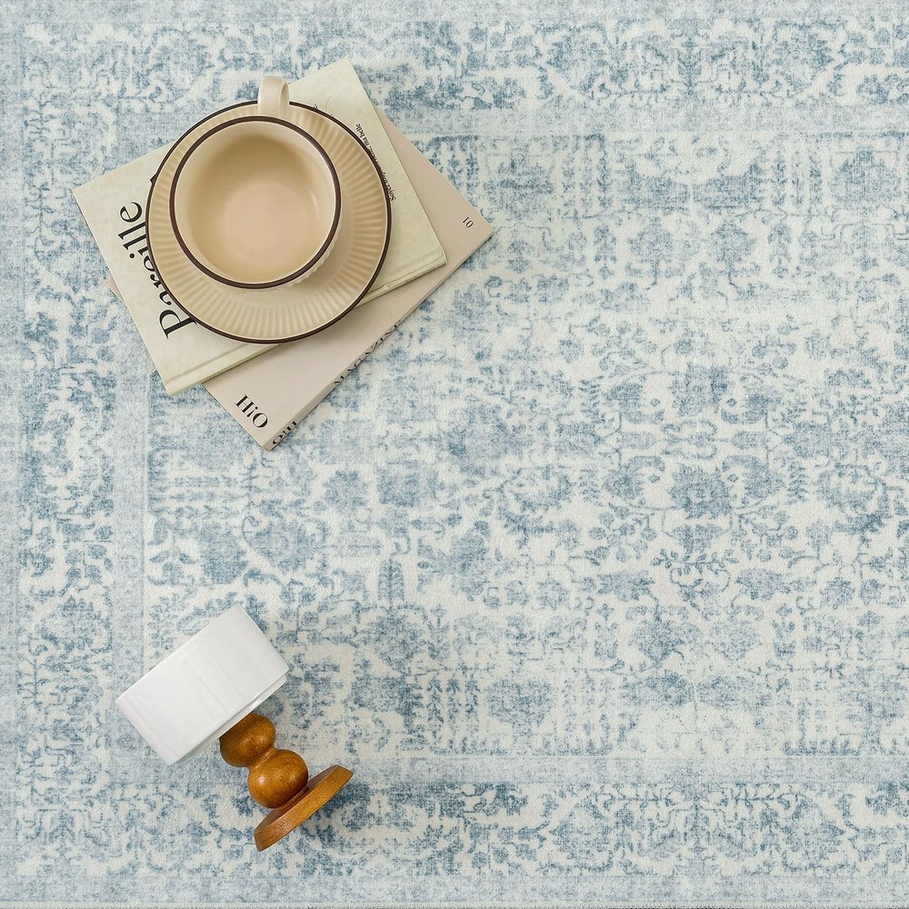 PureCozy Blue Area Rug 3x5 Office 3' x 5' (Rectangular), Accent |