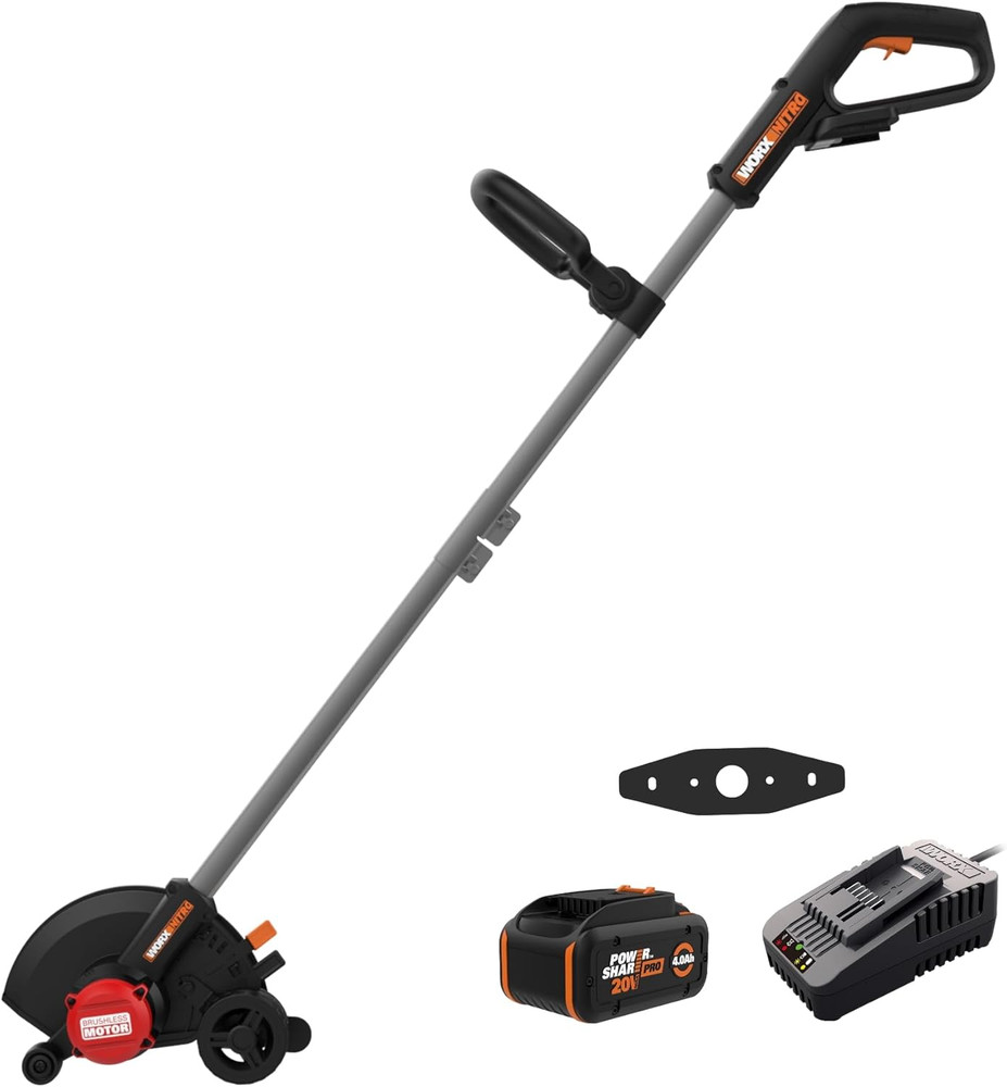 WORX Nitro Cordless Lawn Edger, 7'' Grass Edger with 3 Depth Settings, 20V Elect